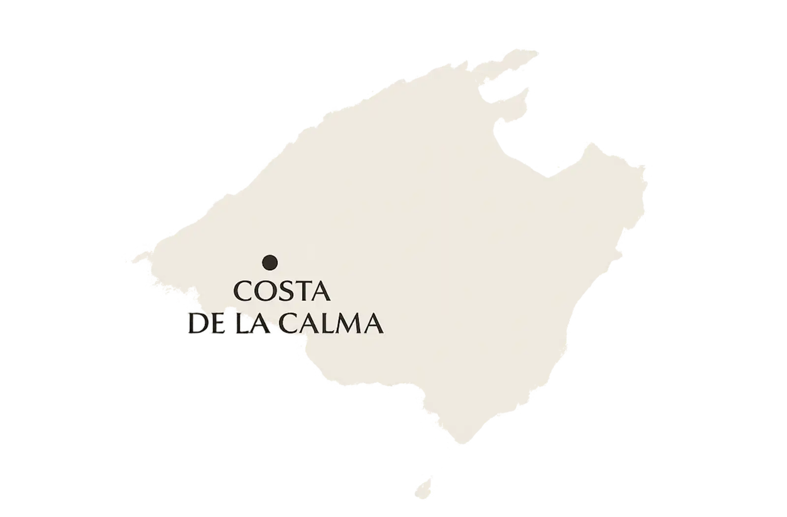 Landkarte von Mallorca mit Position der Villa Oliva in Costa de la Calma